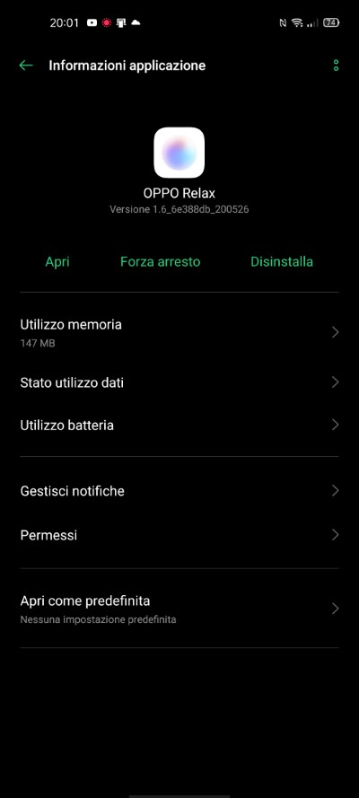 oppo relax utilizzo dati e batteria