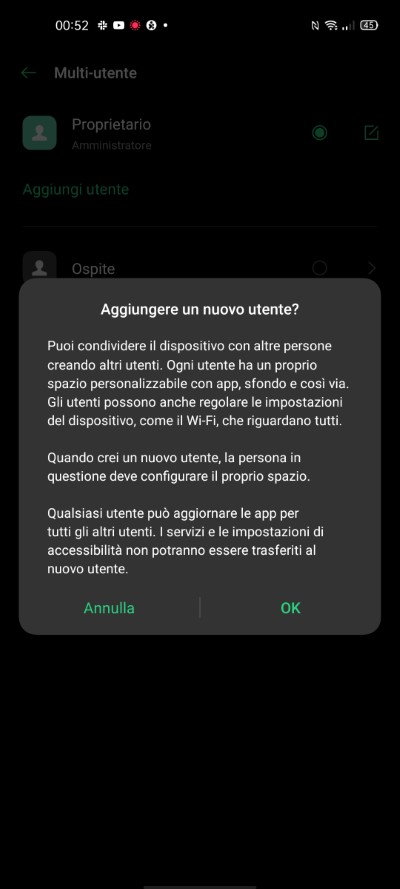 supporto multi utente oppo realme