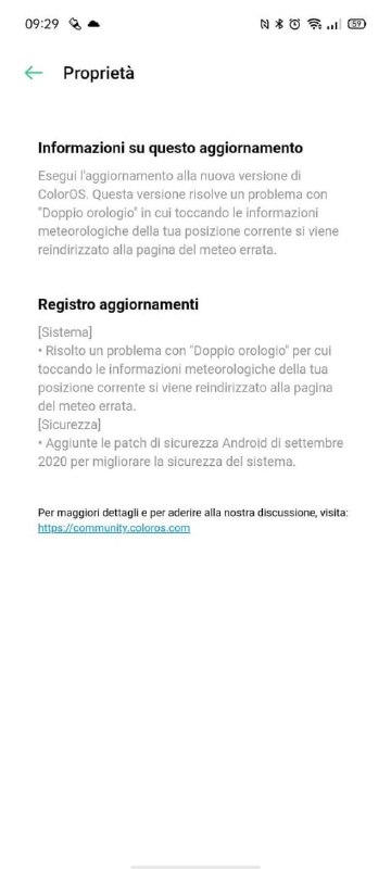 aggiornamento oppo a91 patch settembre