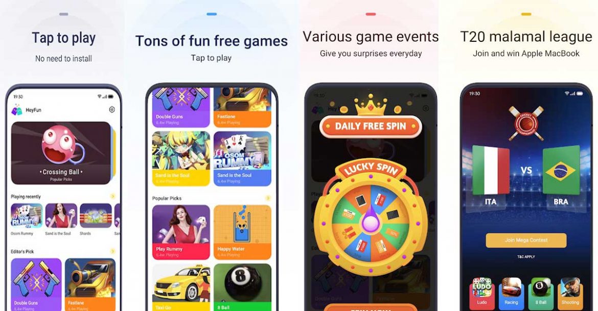 heyfun app instant gaming