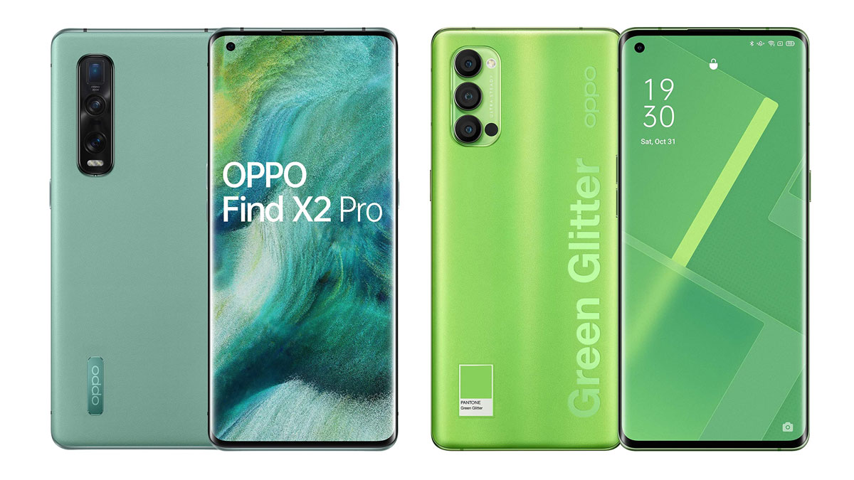 oppo find x2 pro e reno4 pro green