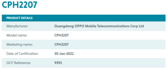 oppo cph2207