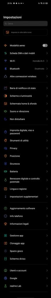 realme ui impostazioni