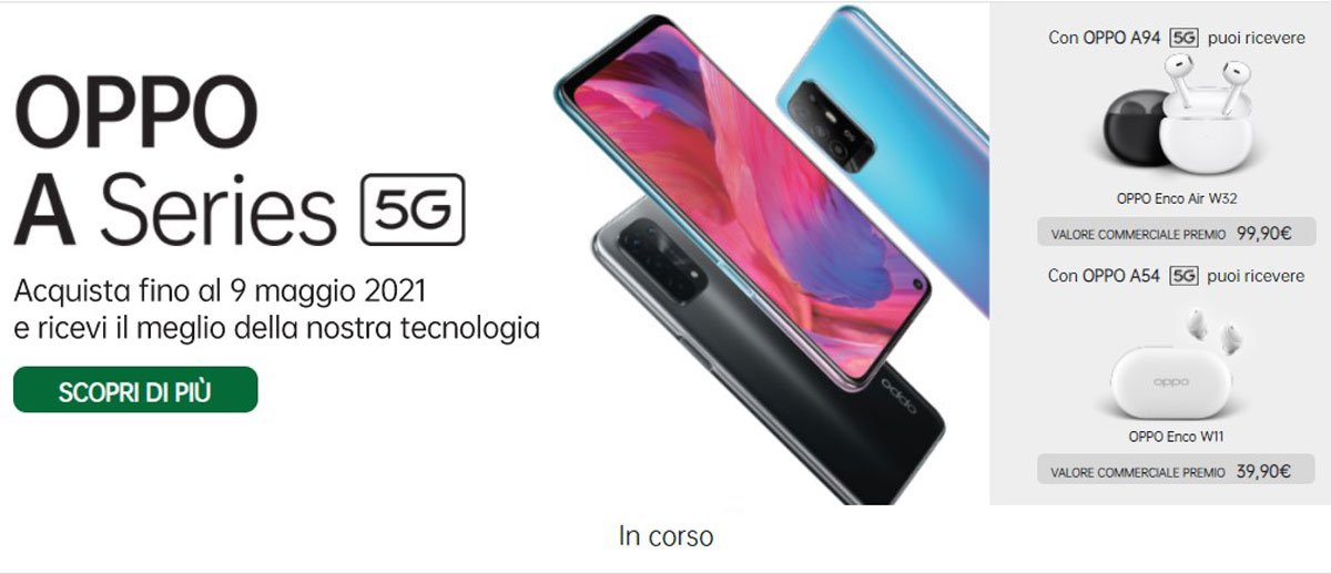 oppo a94 5g, a74 e a54 promo lancio