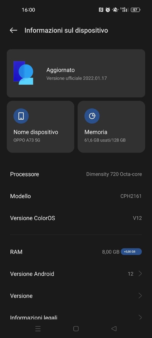 oppo a73 5g con coloros 12