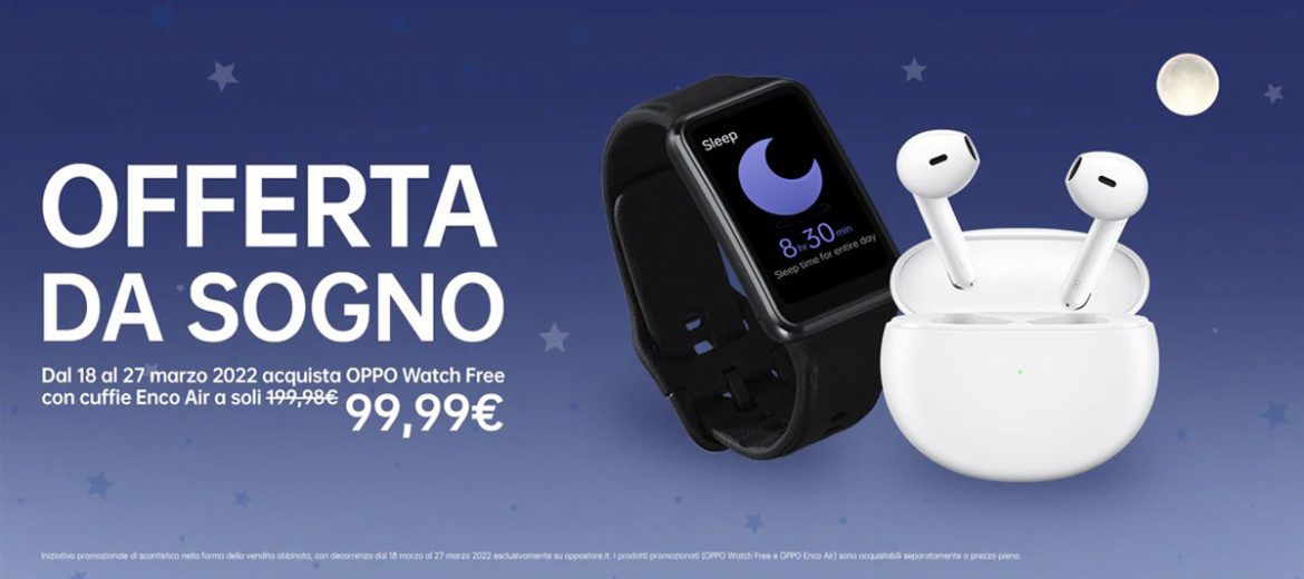 oppo watch free ed enco air offerta bundle