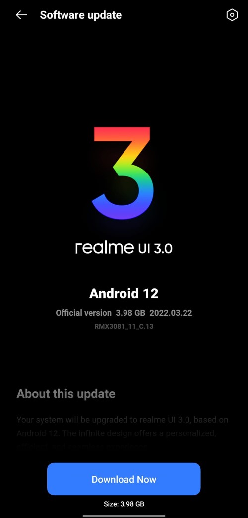 realme 8 pro android 12 e realme ui 3.0