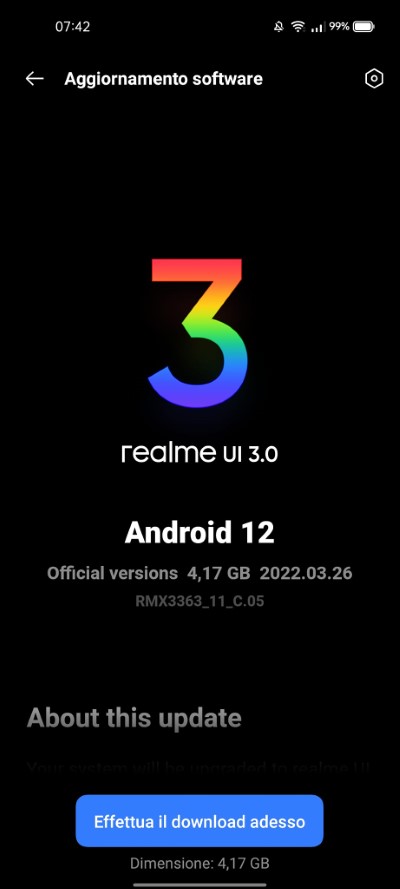 realme gt master edition aggiornamento android 12
