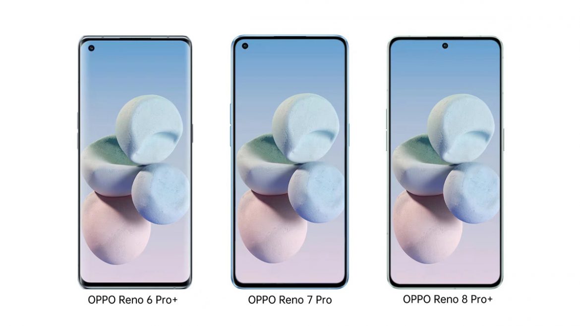 oppo reno8 pro+ design frontale