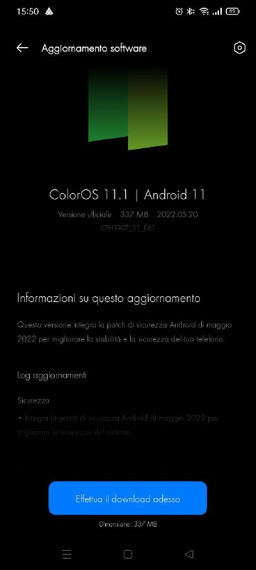 oppo reno2 aggiornamento maggio 2022