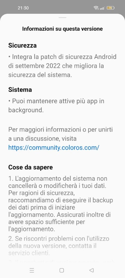 aggiornamento oppo find x2 neo