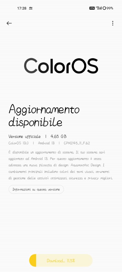 aggiornamento oppo find x3 lite