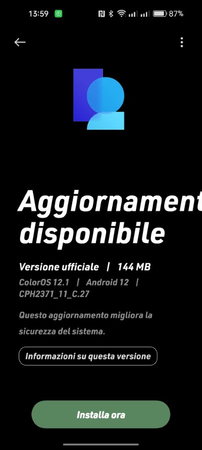 aggiornamento oppo find x5 lite