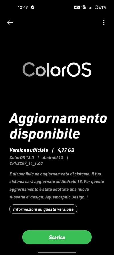 oppo find x3 neo agiornamento a coloros 13