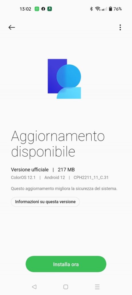 aggiornamento oppo a94 5g patch gennaio 2023