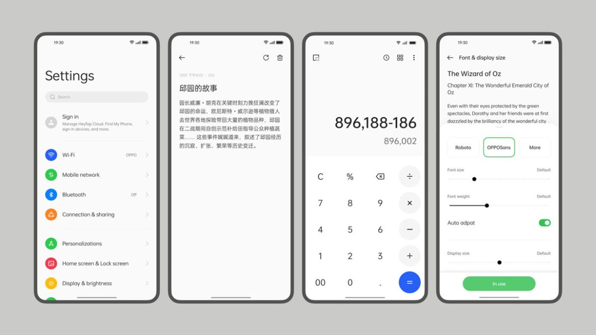 Cambio font su ColorOS