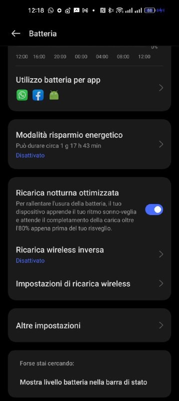 ricarica notturna ottimizzata oppo