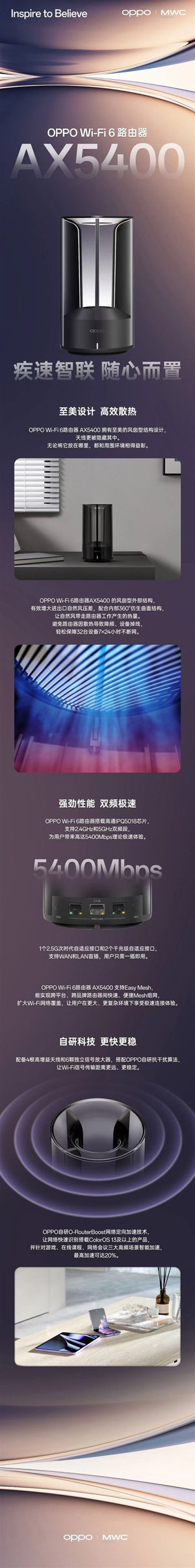 OPPO AX5400 router Wi-Fi 6