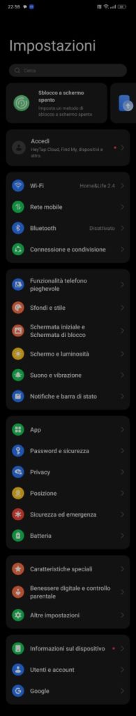 ColorOS 13 Impostazioni