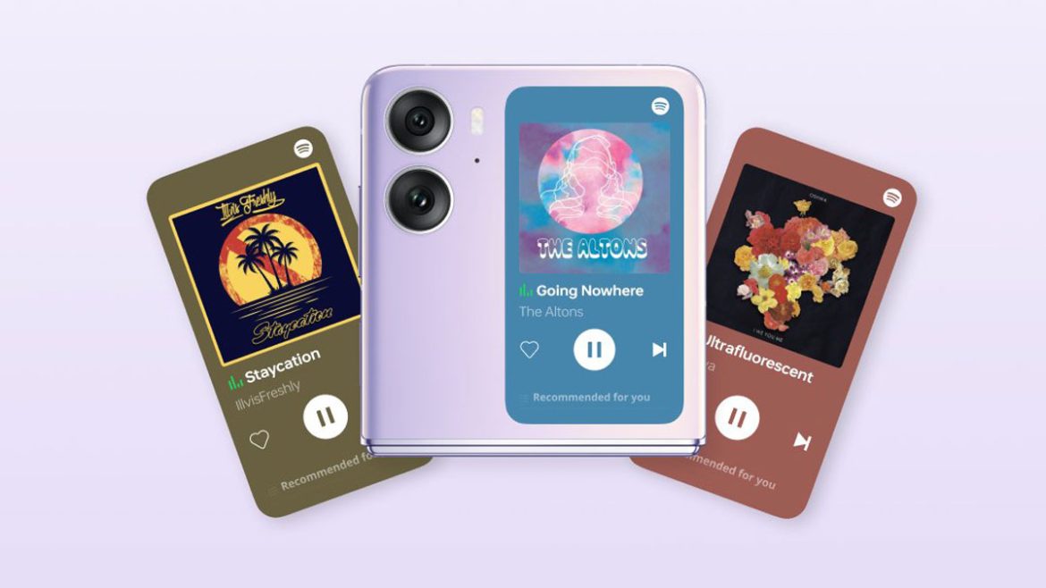 OPPO Find N2 Flip widget spotify OPPO Find N2 Flip widget spotify