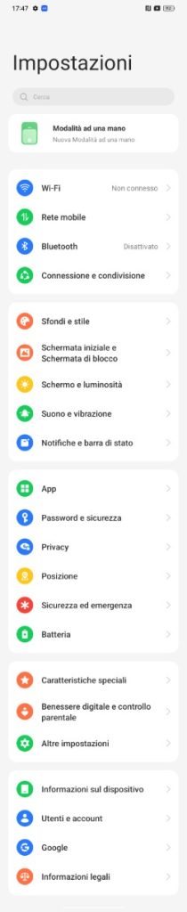 ColorOS 13 Impostazioni