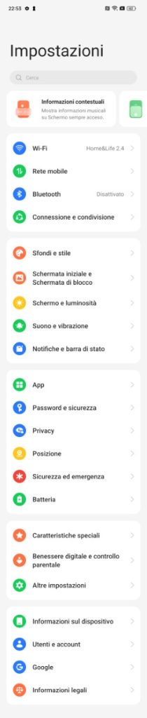 ColorOS 13.1 Impostazioni