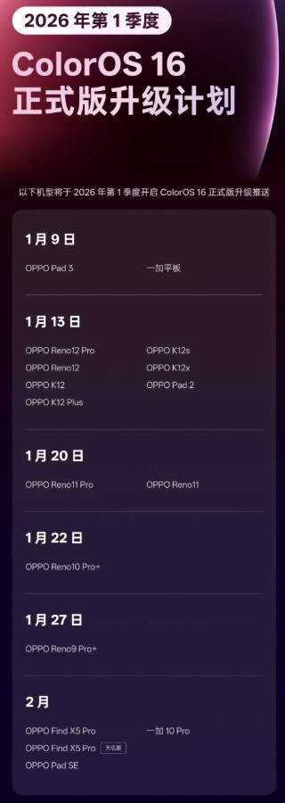ColorOS 16 Q1 2026