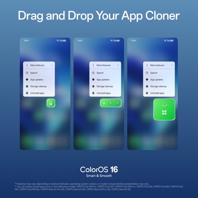 ColorOS icone espandibili