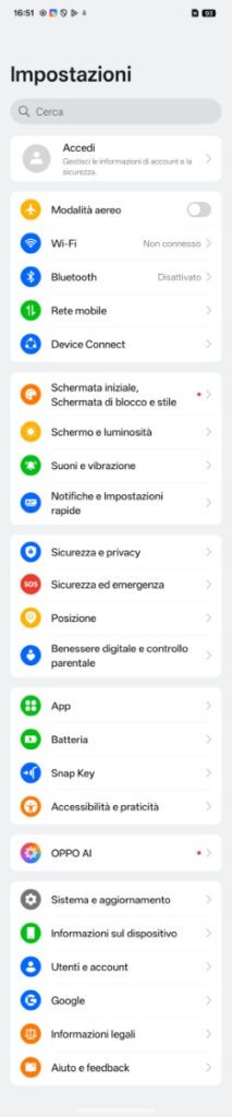 ColorOS 16 su OPPO Find X9 Ultra